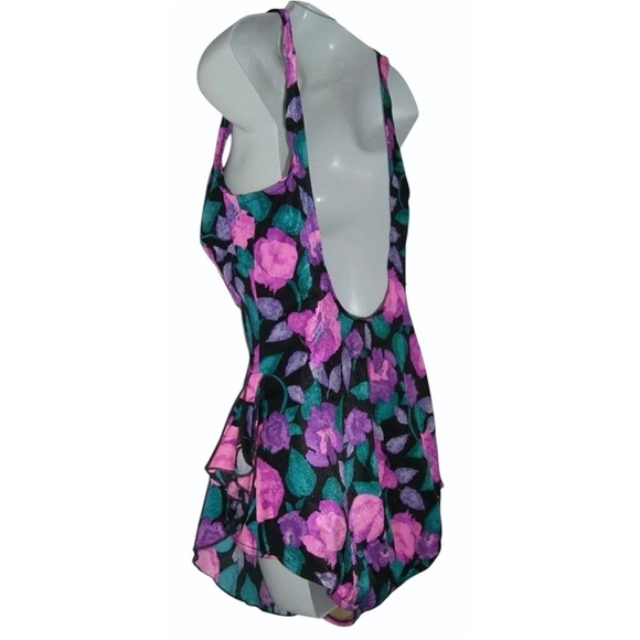 Maxine Of Hollywood Swimsuit Vintage 90s Floral One Piece Tankini Beach Swim 18 - Picture 5 of 12